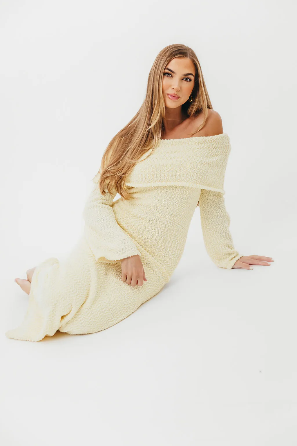 Nora Knit Maxi Dress in Butter Yellow- Bump Friendly sold by Worth Collective product image thumbnail 4