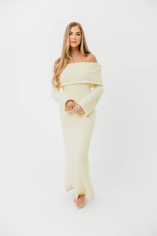 Nora Knit Maxi Dress in Butter Yellow- Bump Friendly sold by Worth Collective