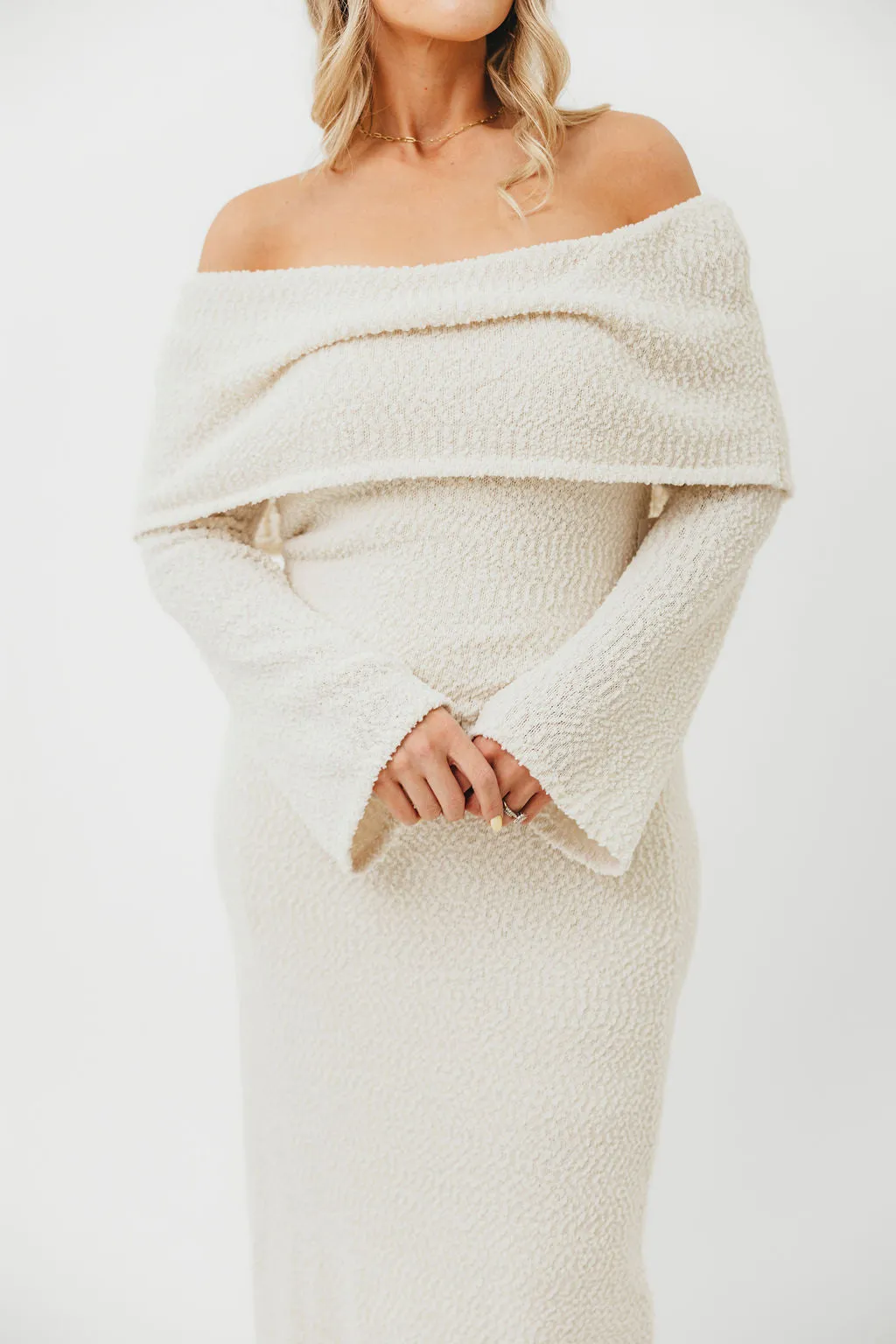 Nora Knit Maxi Dress in Ivory - Bump Friendly sold by Worth Collective product image thumbnail 4