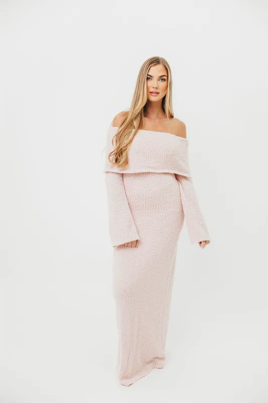 Nora Knit Maxi Dress in Dusty Pink - Bump Friendly sold by Worth Collective
