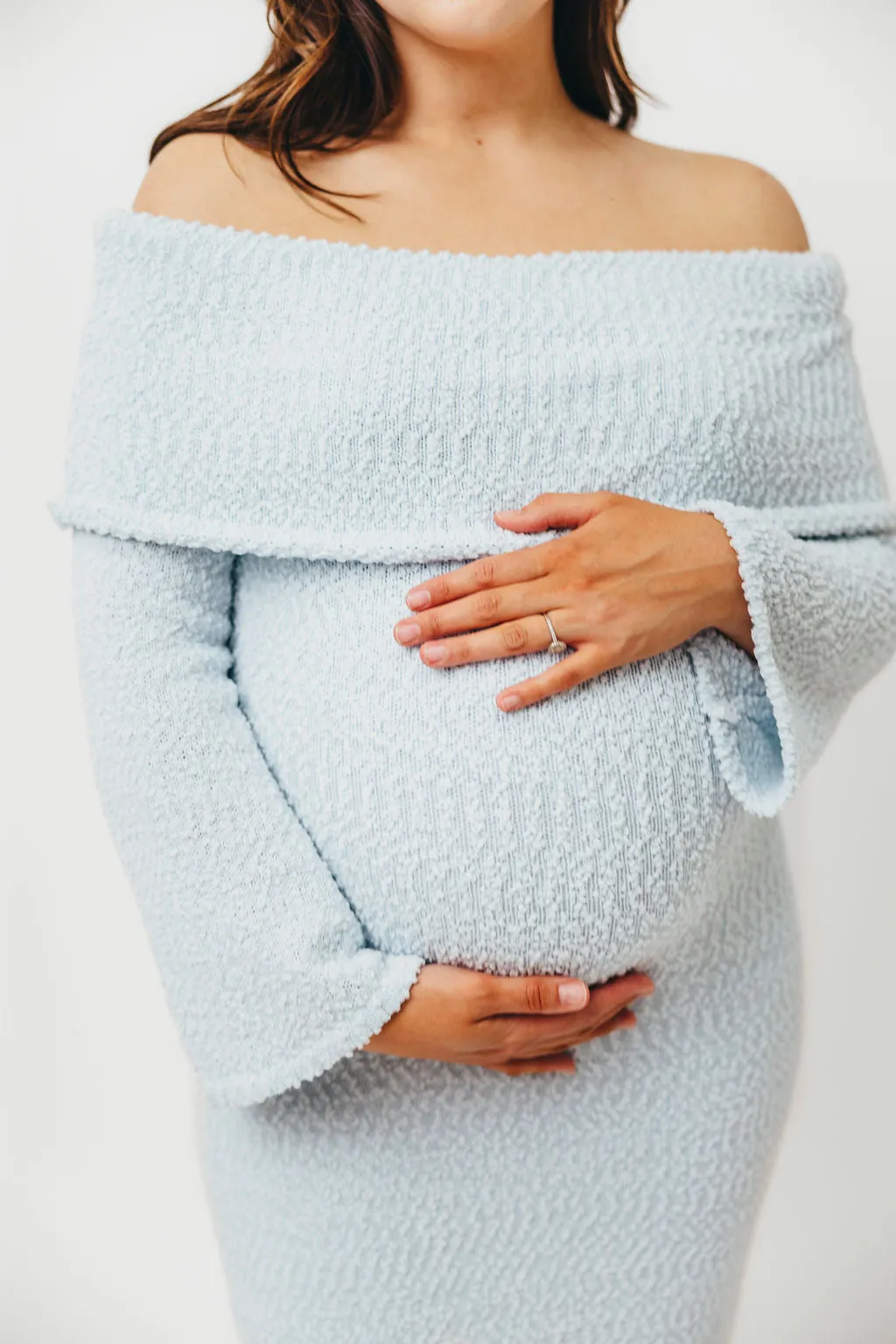 Nora Knit Maxi Dress in Dusty Blue - Bump Friendly sold by Worth Collective product image thumbnail 2