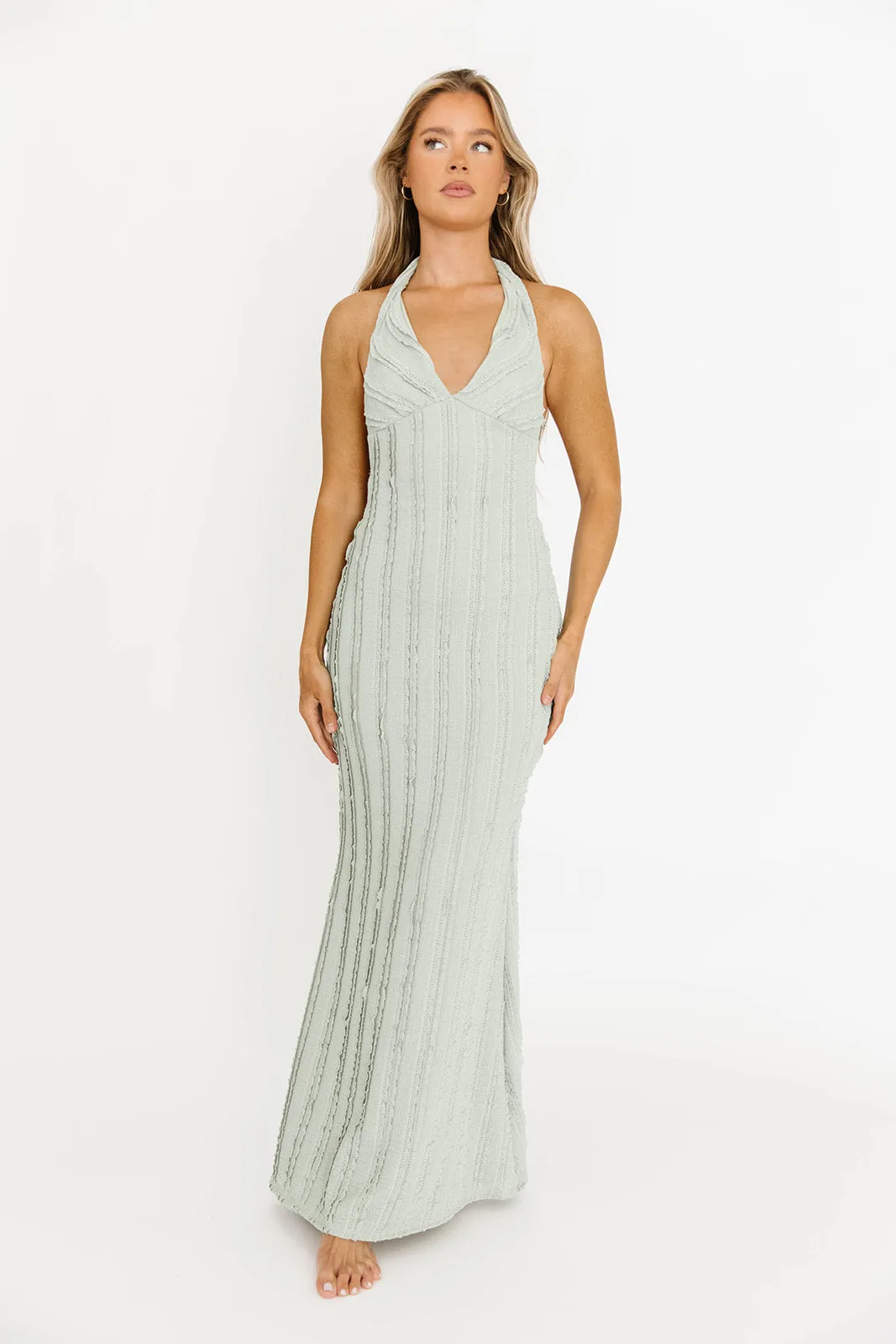 Lydia Maxi Lace Dress in Sage sold by Worth Collective product image thumbnail 4