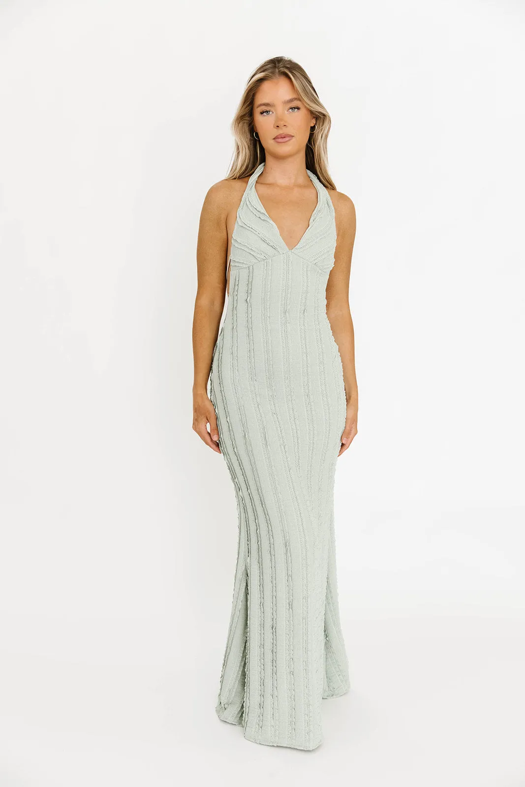 Lydia Maxi Lace Dress in Sage sold by Worth Collective product image thumbnail 3