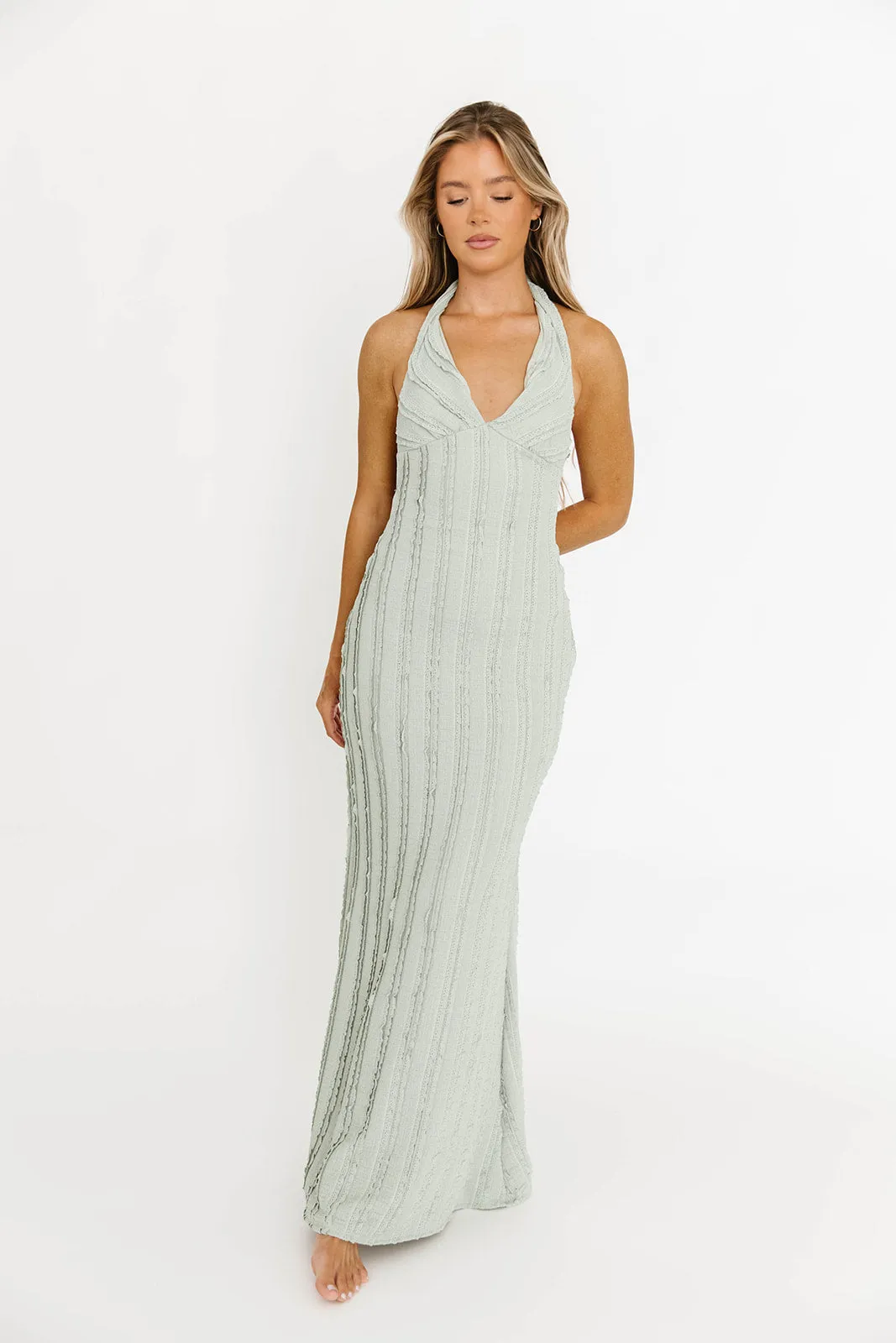 Lydia Maxi Lace Dress in Sage sold by Worth Collective product image thumbnail 2