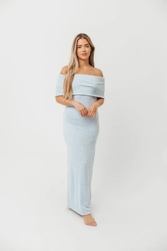Brit Maxi Dress in Dusty Blue - Bump Friendly sold by Worth Collective