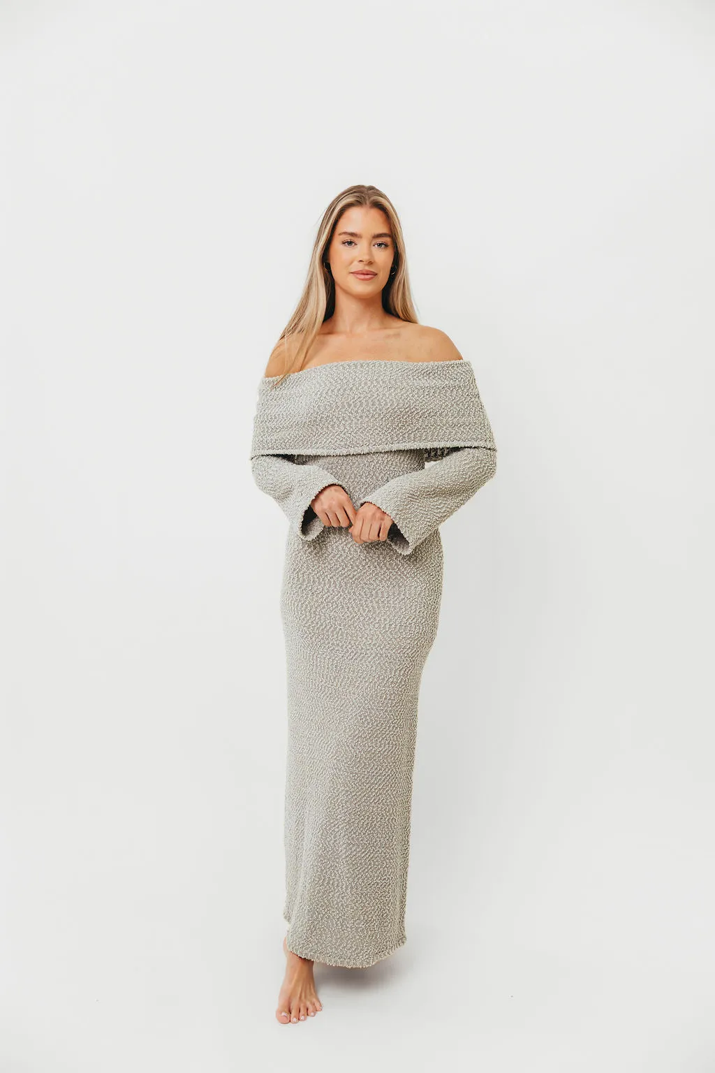 Nora Knit Maxi Dress in Dusty Sage - Bump Friendly sold by Worth Collective product image thumbnail 3