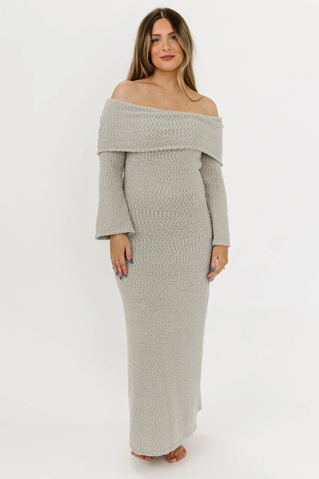 Nora Knit Maxi Dress in Dusty Sage - Bump Friendly sold by Worth Collective product image thumbnail 4