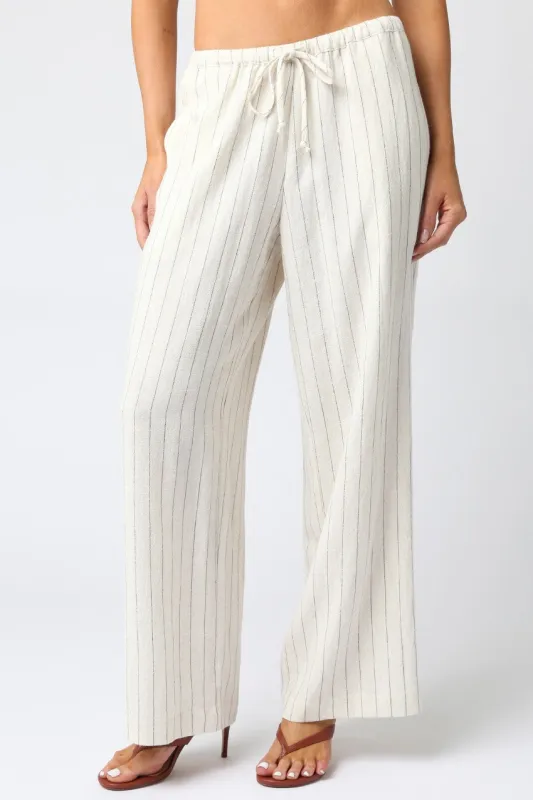 Hadid Stripe Pants in Natural/Black sold by Worth Collective