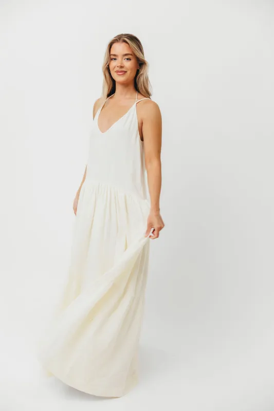 Solenne Maxi Dress in Cream *Final-Sale* sold by Worth Collective