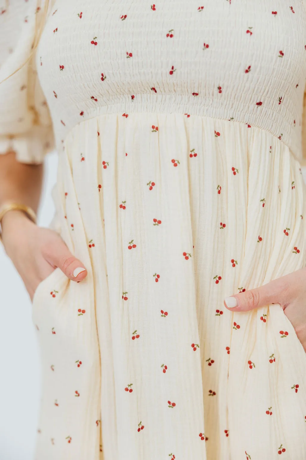 Livvy 100% Cotton Maxi Dress in Cherries - Bump Friendly & Inclusive Sizing sold by Worth Collective product image thumbnail 4