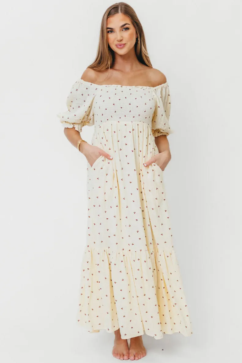 Livvy 100% Cotton Maxi Dress in Cherries - Bump Friendly & Inclusive Sizing sold by Worth Collective product image thumbnail 3