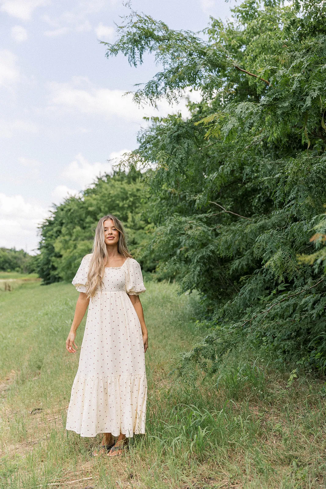 Livvy 100% Cotton Maxi Dress in Cherries - Bump Friendly & Inclusive Sizing sold by Worth Collective product image thumbnail 2