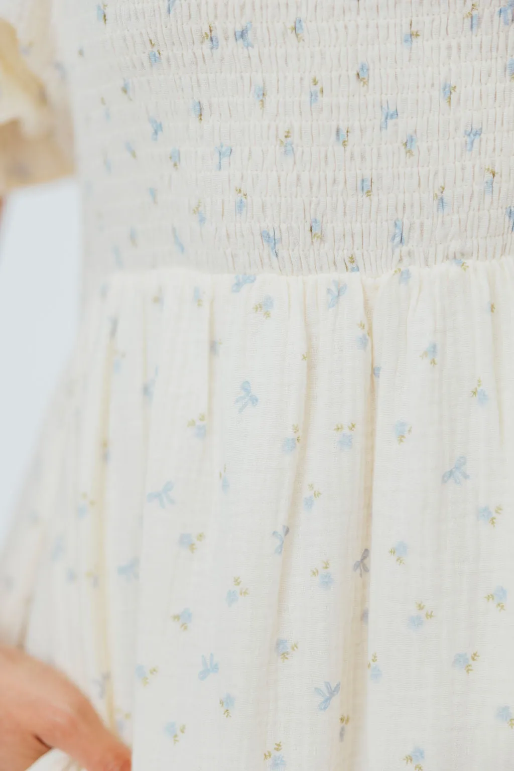 Livvy 100% Cotton Maxi Dress in Petite Blue Floral -Bump Friendly & Inclusive Sizing sold by Worth Collective product image thumbnail 2