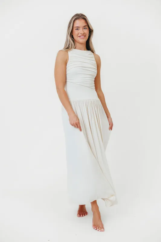 Leni Maxi Dress in Cream sold by Worth Collective