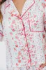 Rosalinda Floral Satin Ruffle Sleeve with Tie Detail P*Final-Sale*j Set in Light Blue/Multi sold by Worth Collective
