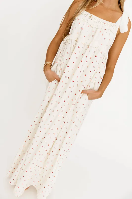 Ellery Tank Maxi Dress with Bow Straps in Primrose - Bump Friendly sold by Worth Collective