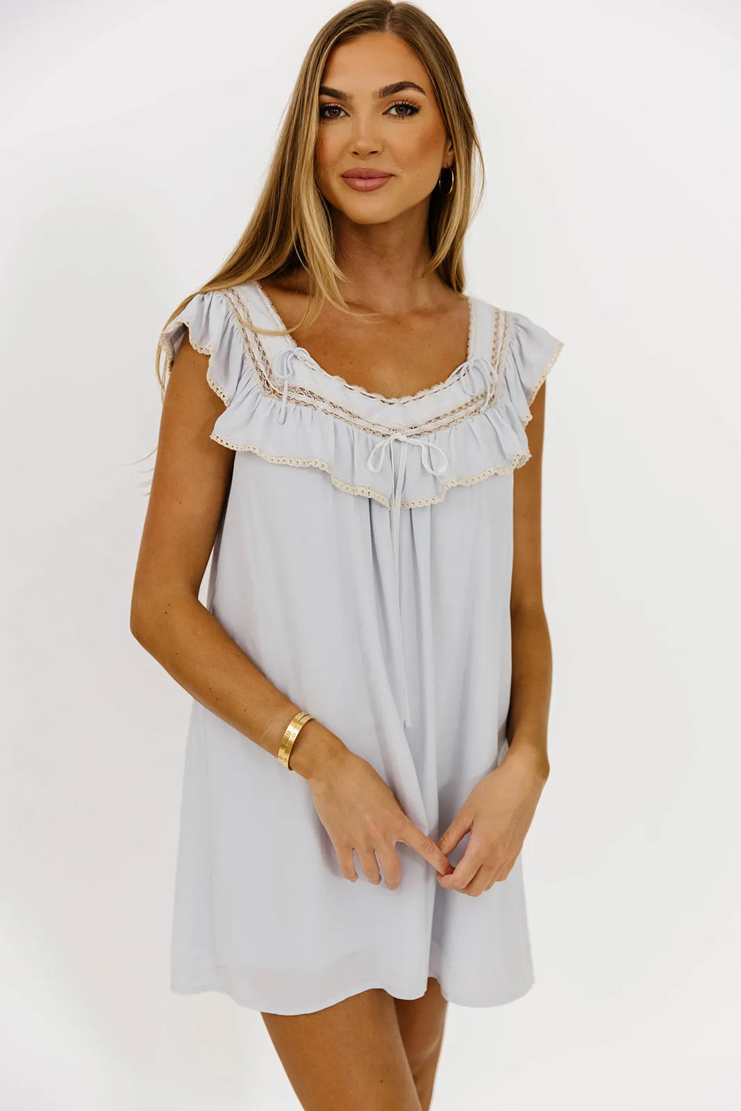 Teacup Mini Dress in Seaside sold by Worth Collective product image thumbnail 2