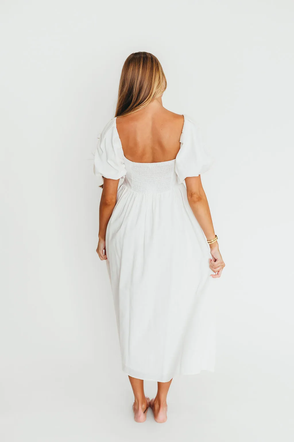 Hamilton Midi Dress in Off-White - Bump Friendly and Inclusive Sizing (S-2XL) sold by Worth Collective product image thumbnail 4