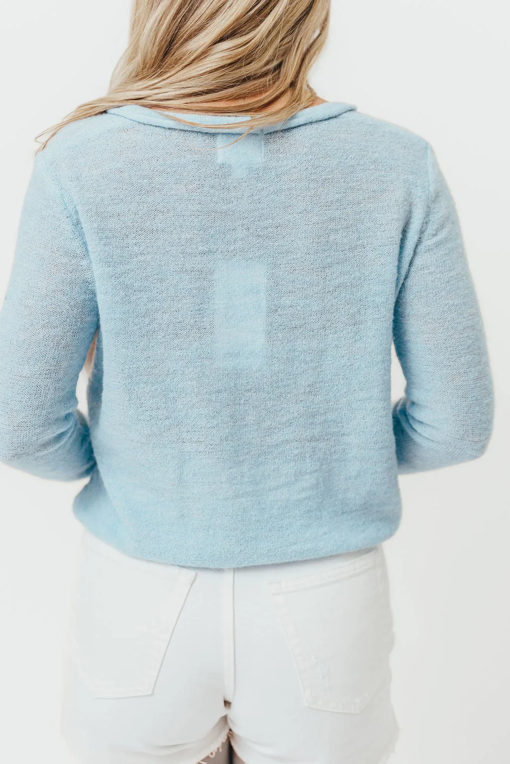 Stassi Button Down Cardigan in Powder Blue sold by Worth Collective product image thumbnail 5