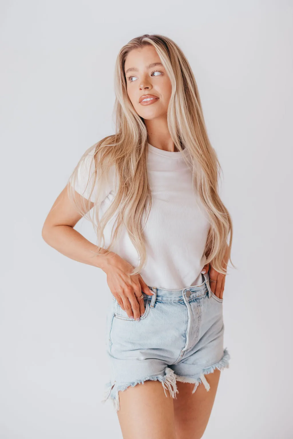 Phoenix Ribbed Knit Tee in Off-White sold by Worth Collective product image thumbnail 5