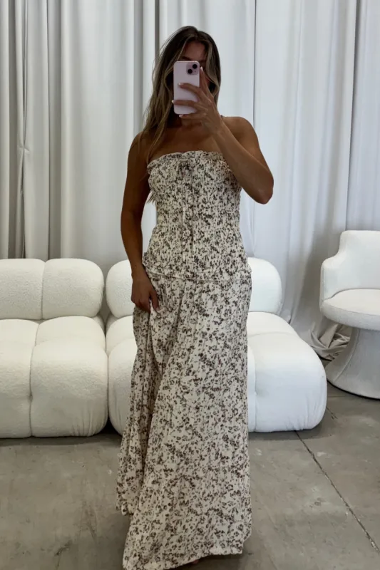 Lyra Maxi Dress in Cream sold by Worth Collective
