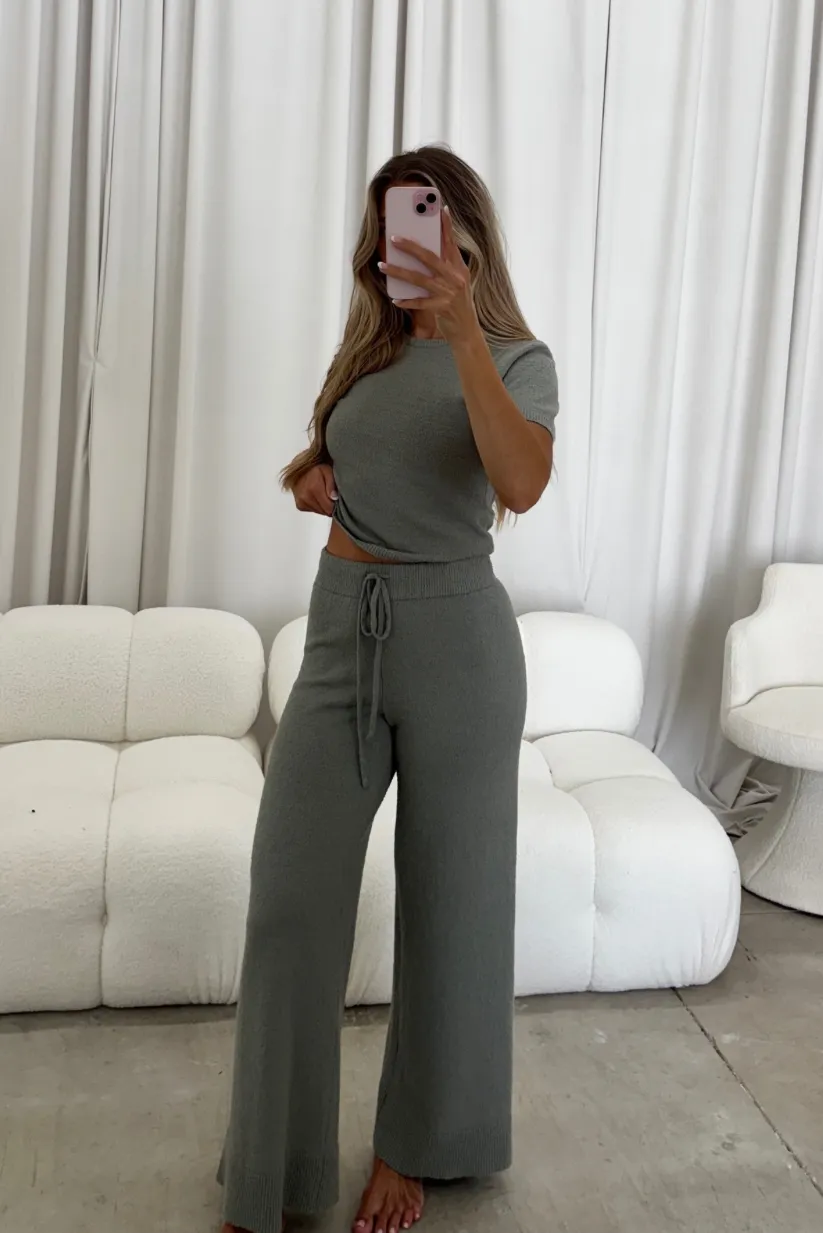 Andre Knit Top and Pants Set in Dusty Sage sold by Worth Collective product image thumbnail 4