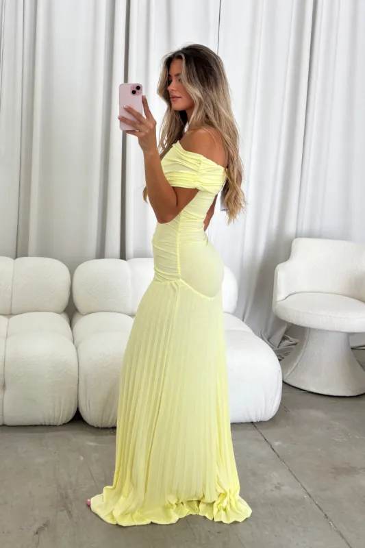 Halo Maxi Dress in Buttercream sold by Worth Collective