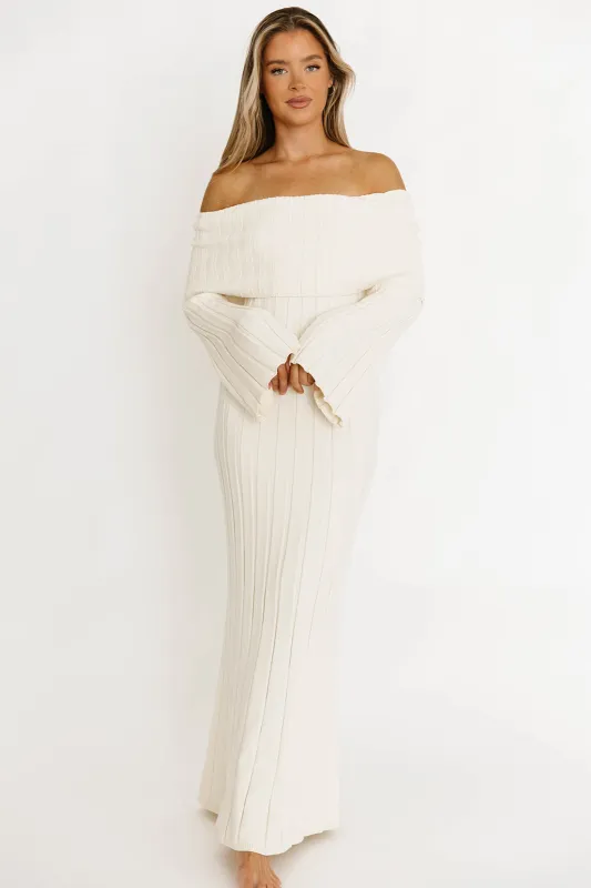 Evella Maxi Dress in Cream - Bump Friendly & Inclusive Sizing -Restocking in Jan sold by Worth Collective
