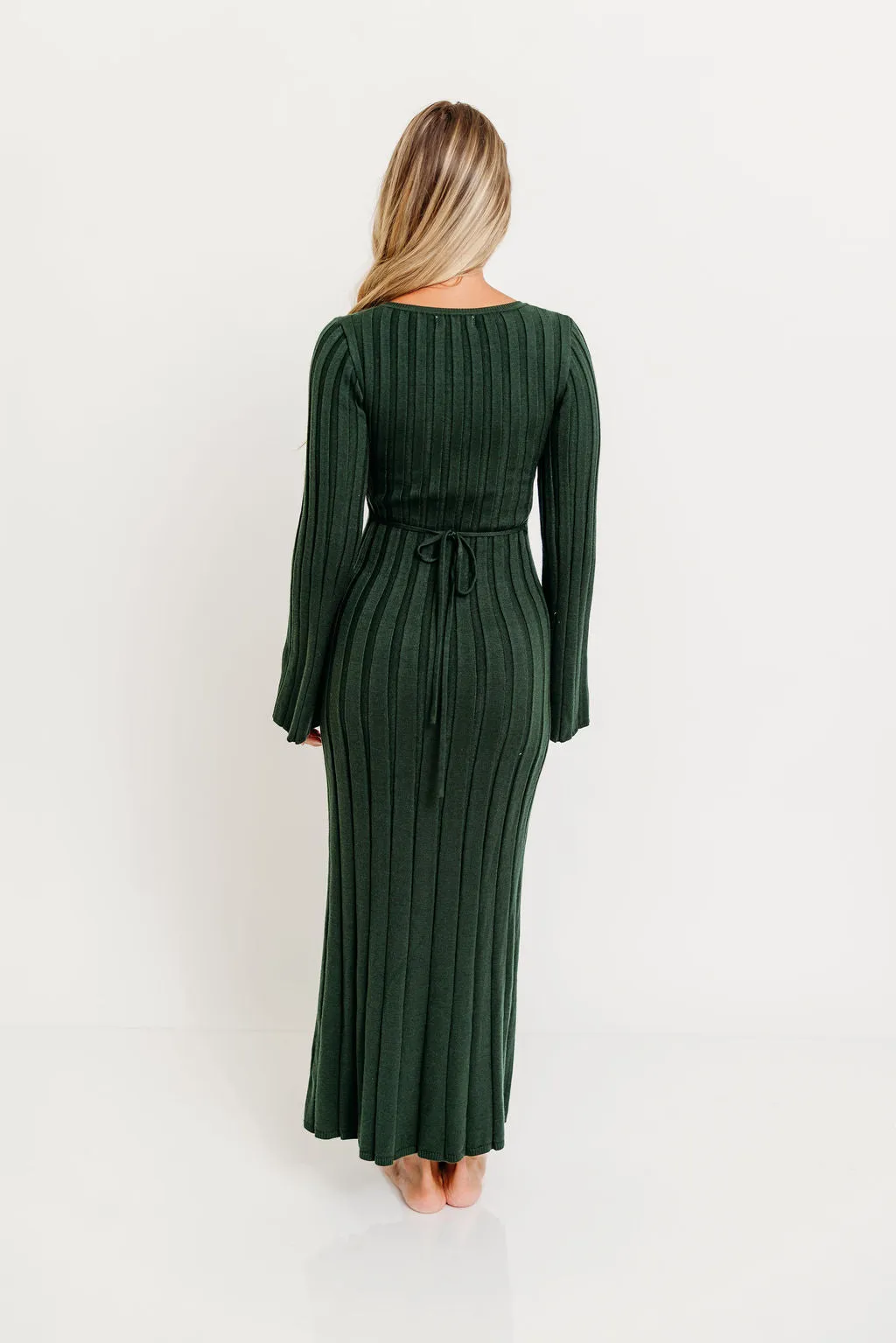 Hearth V-Neck Maxi Dress in Evergreen - Bump Friendly sold by Worth Collective product image thumbnail 4