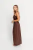 Irise 100% Linen Strapless Maxi Dress in Brown sold by Worth Collective