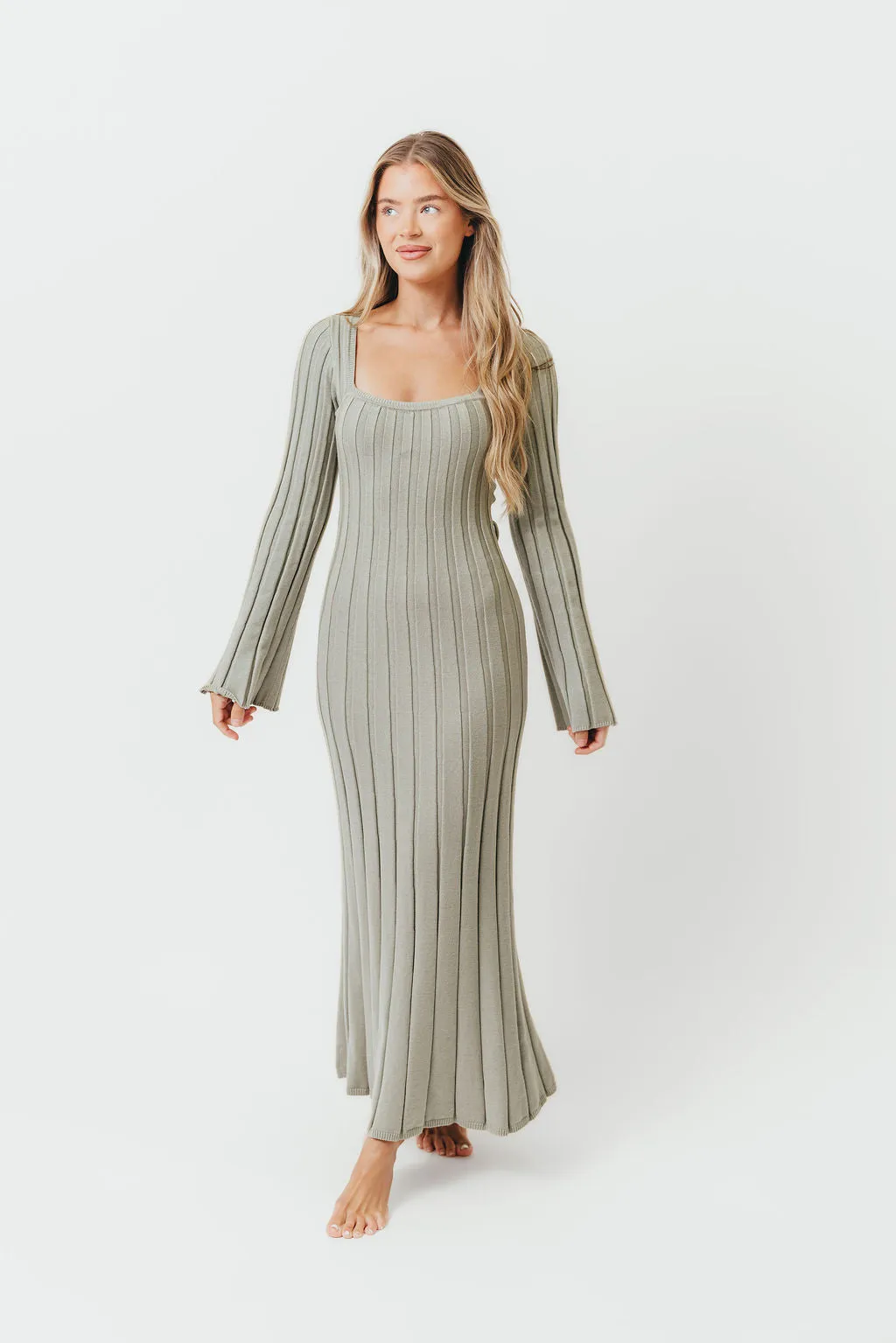 Rowan Square Neck Maxi Dress in Green sold by Worth Collective product image thumbnail 2