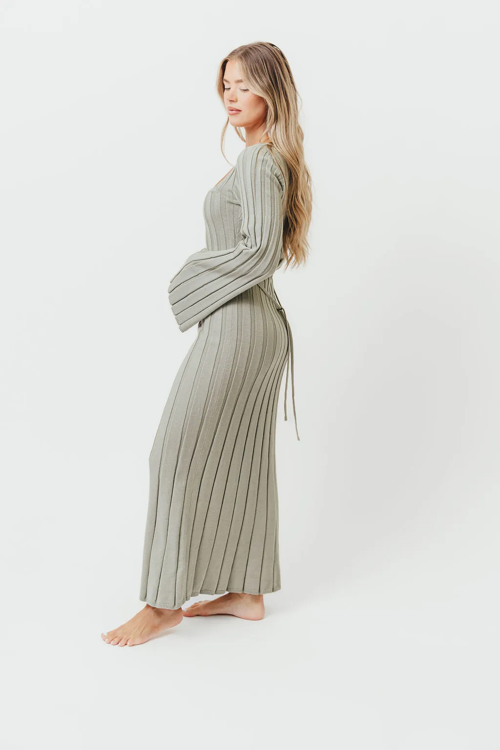 Rowan Square Neck Maxi Dress in Green sold by Worth Collective product image thumbnail 4