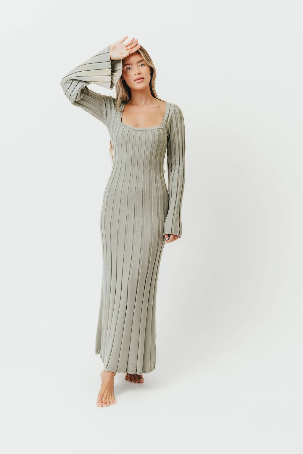 Rowan Square Neck Maxi Dress in Green sold by Worth Collective product image thumbnail 3