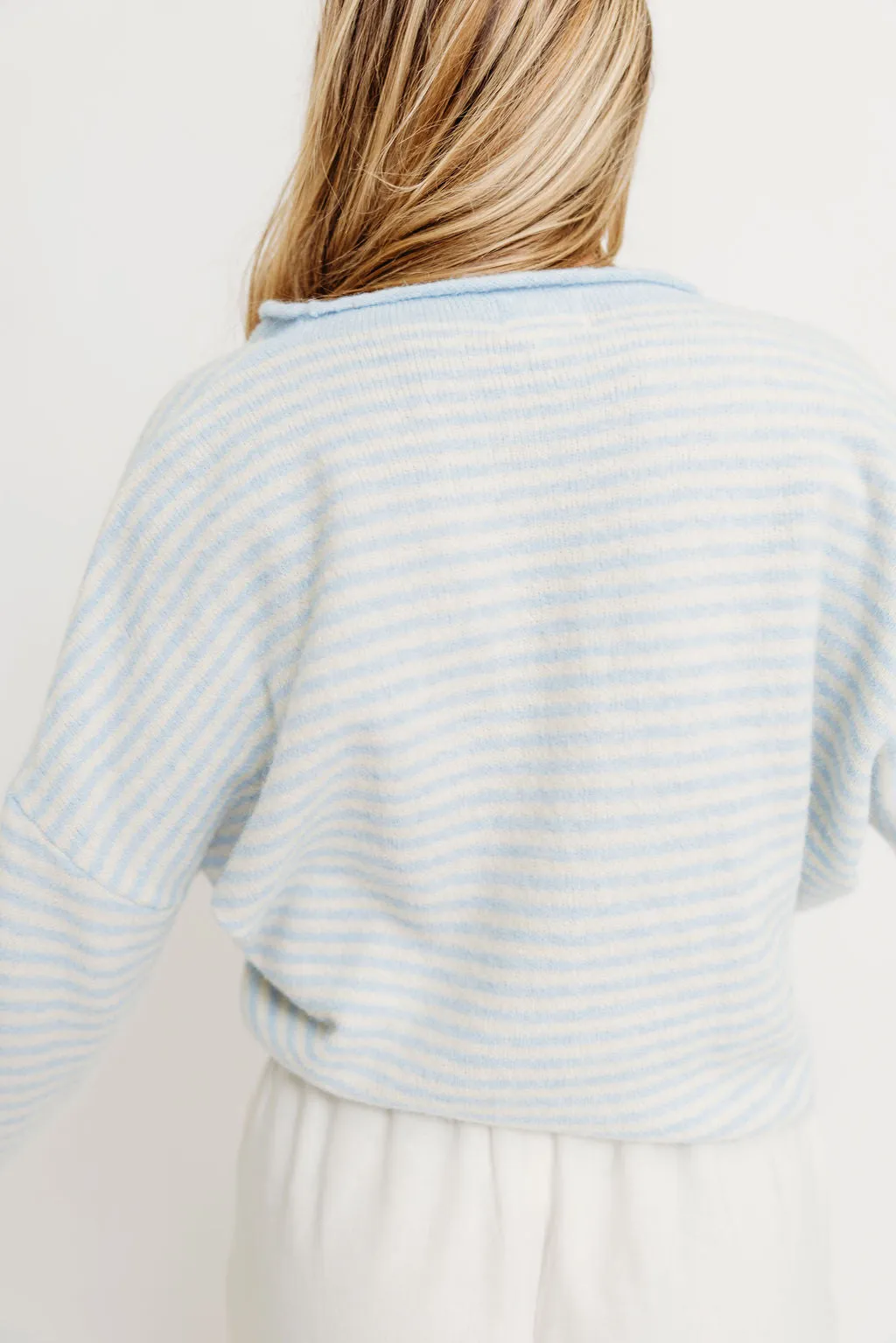 Piper Mini Stripes Cardigan in Light Blue sold by Worth Collective product image thumbnail 5