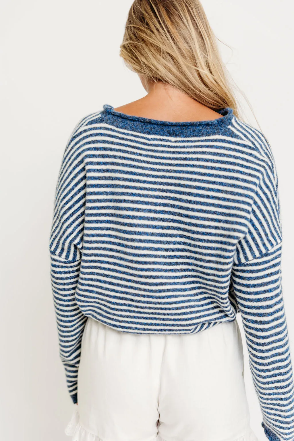 Piper Mini Stripes Cardigan in Denim sold by Worth Collective product image thumbnail 3