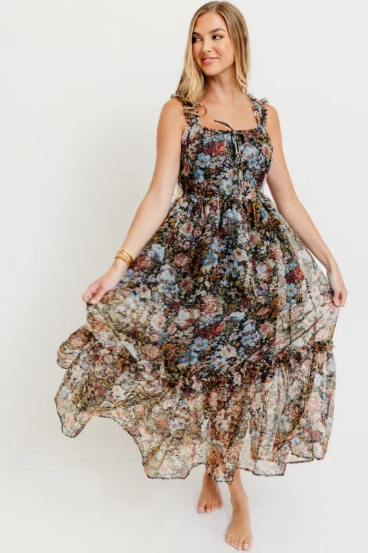 Jiana Maxi Dress in Black made by Promesa