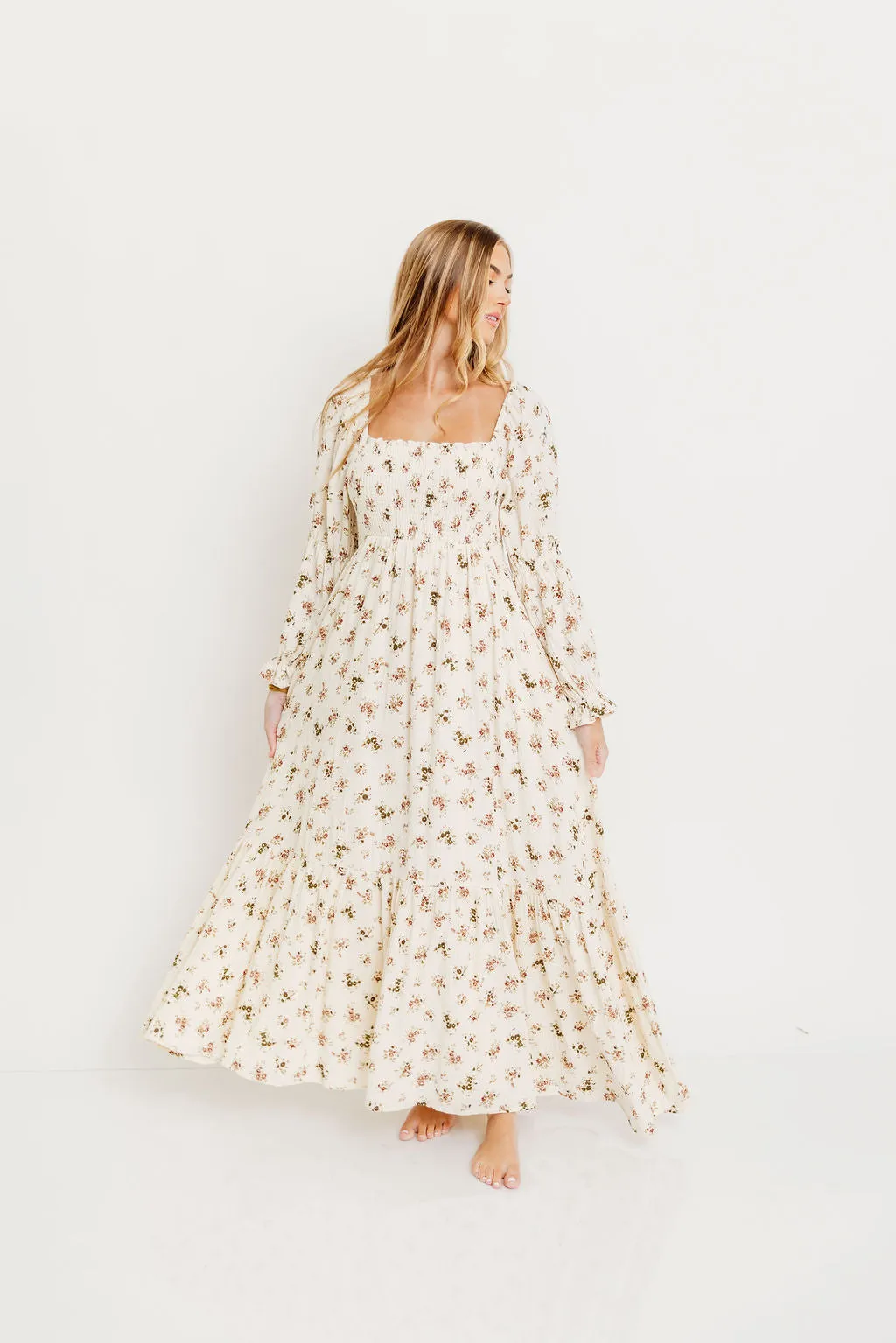 Emerson Maxi Dress with Long Sleeves in Ivory sold by Worth Collective product image thumbnail 3