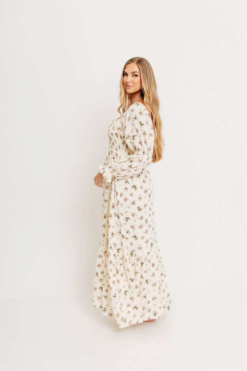 Emerson Maxi Dress with Long Sleeves in Ivory sold by Worth Collective product image thumbnail 5