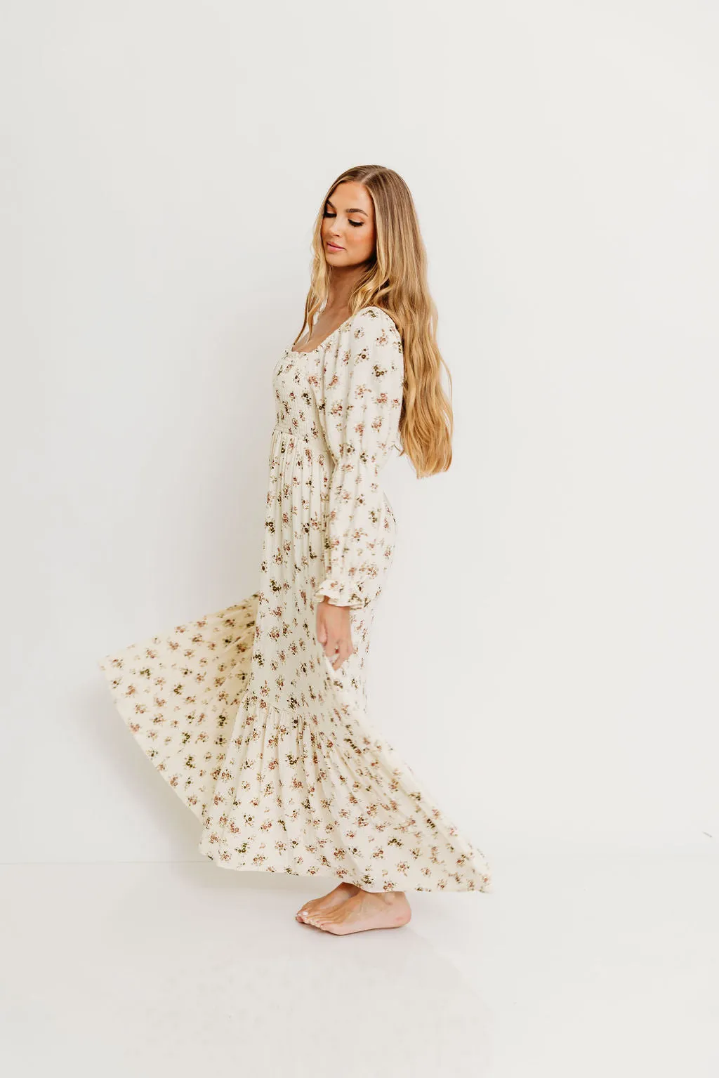 Emerson Maxi Dress with Long Sleeves in Ivory sold by Worth Collective product image thumbnail 4