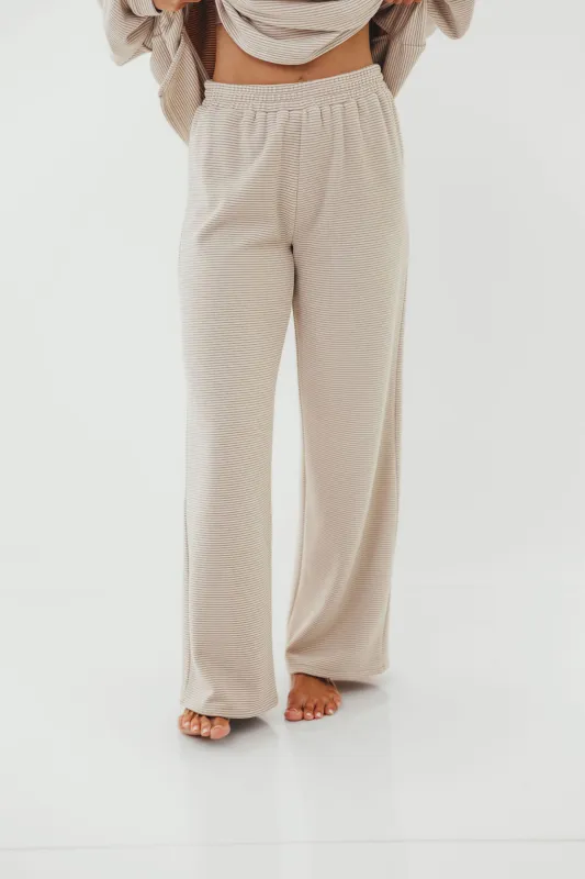 Campbell Fleece Lounge Pants in Cream/Grey *Worth Exclusive Print* 12/19 PRE-ORDER sold by Worth Collective