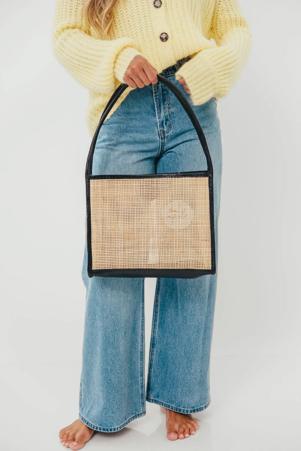 Gatra Rattan Tote in Black *Final Sale* sold by Worth Collective product image thumbnail 2