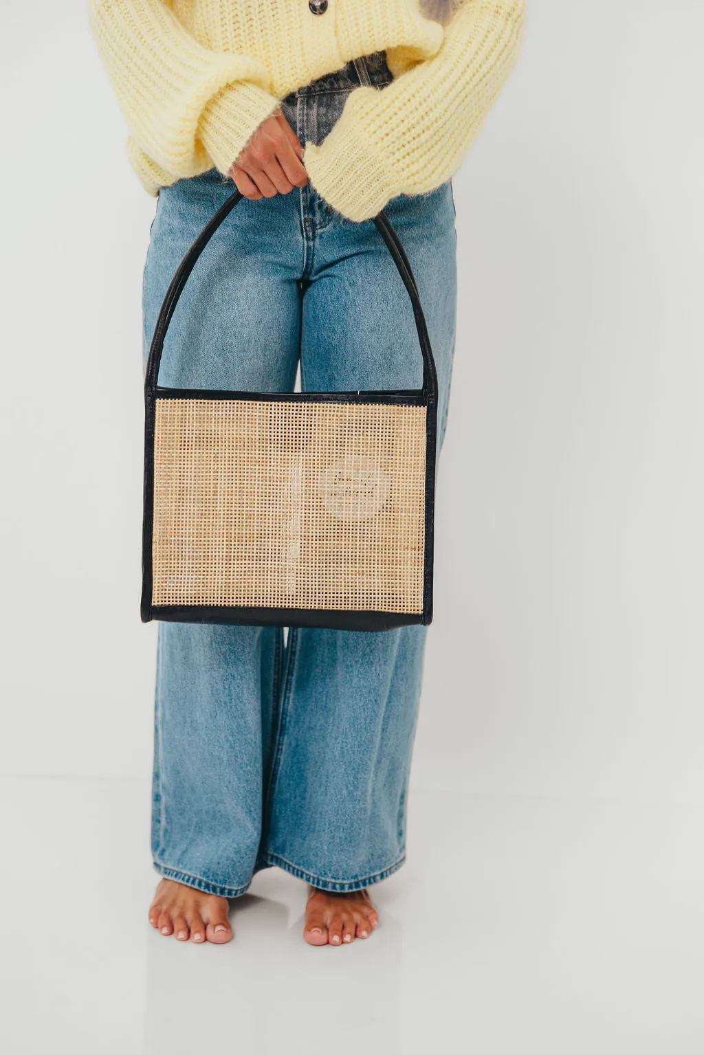Gatra Rattan Tote in Black *Final Sale* sold by Worth Collective