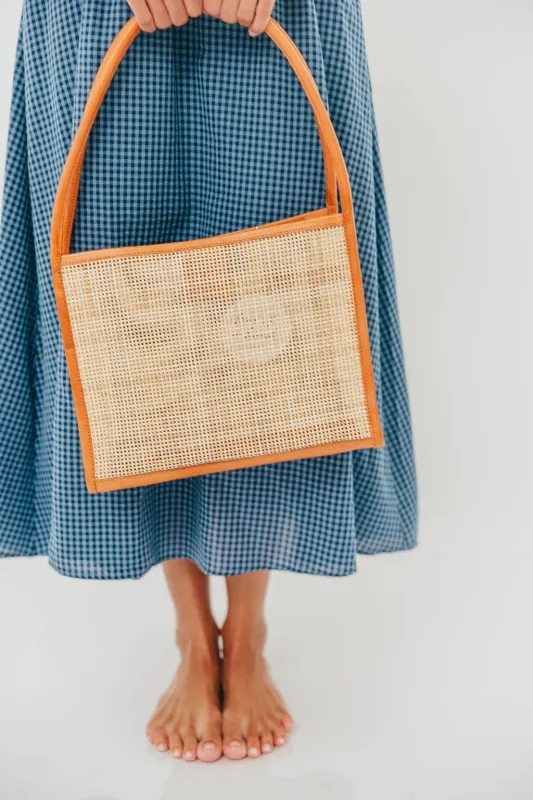 Gatra Rattan Tote in Tan sold by Worth Collective