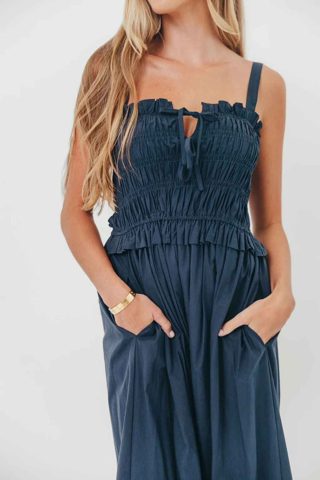 Juniper Midi Dress in Ink sold by Worth Collective product image thumbnail 4