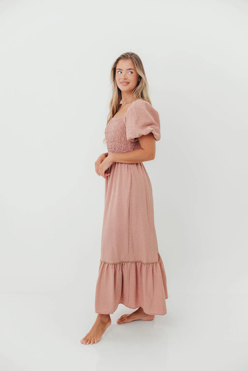 Laverne Special Smocking Maxi Dress in Dusty Rose sold by Worth Collective product image thumbnail 2