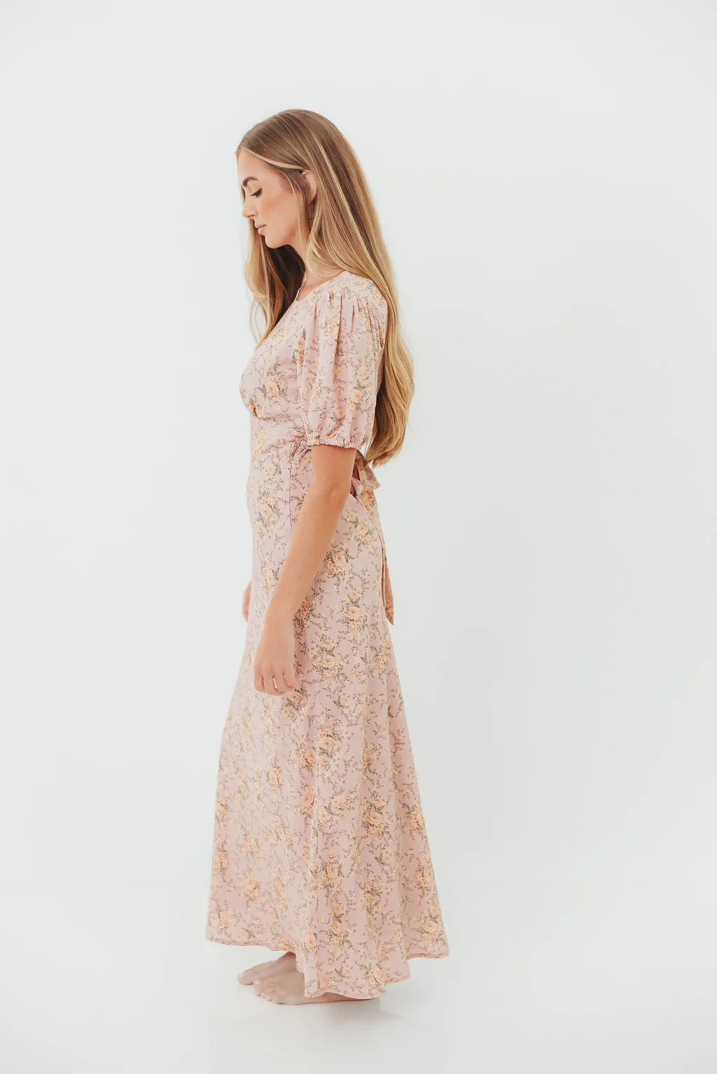 Annie Maxi Dress in Dusty Rose sold by Worth Collective