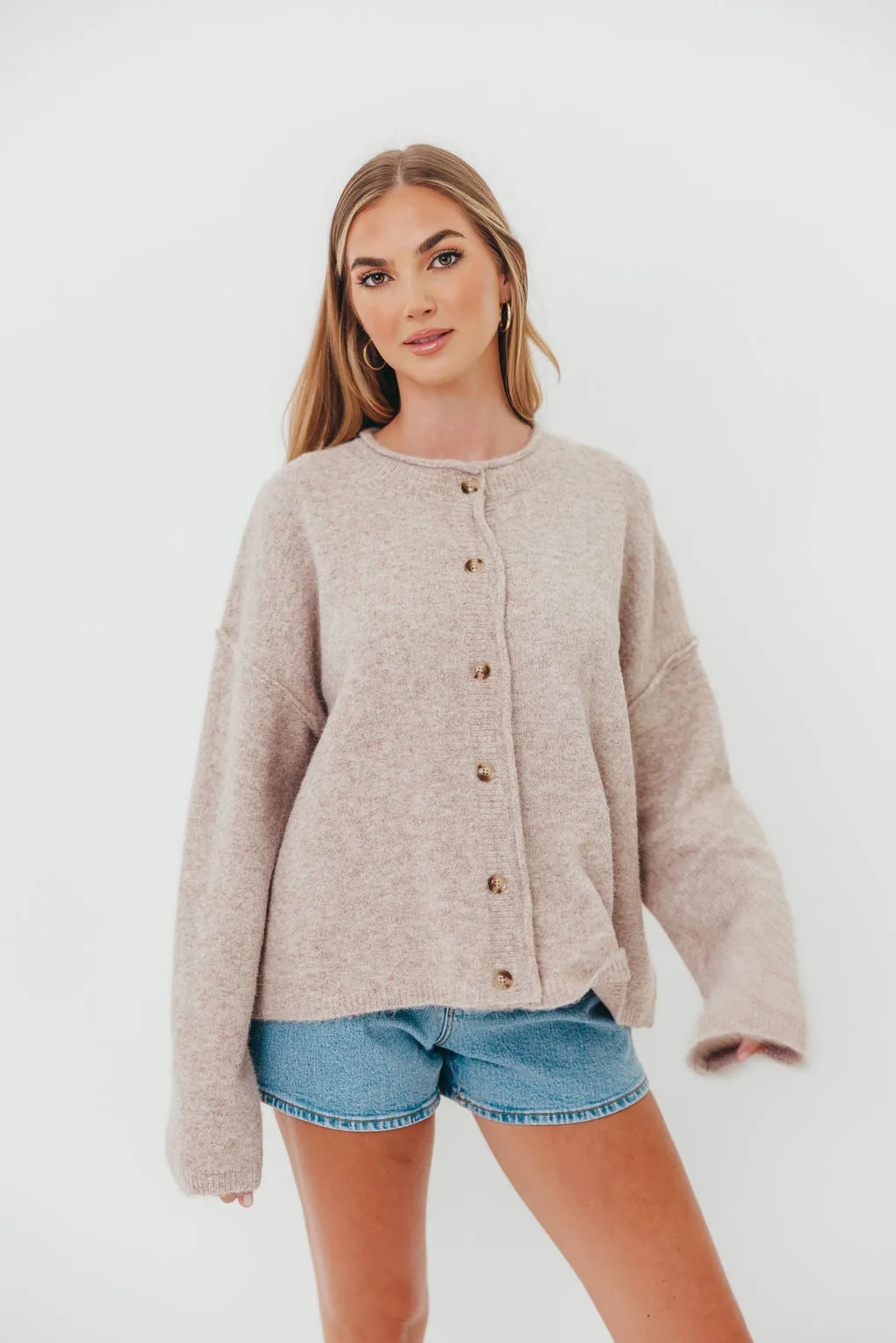 Kyla Cardigan Sweater in Oatmeal sold by Worth Collective product image thumbnail 3