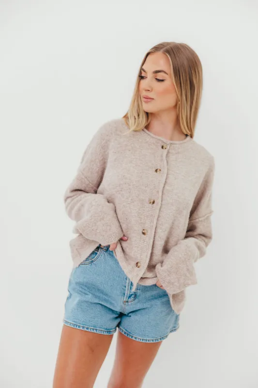 Kyla Cardigan Sweater in Oatmeal sold by Worth Collective