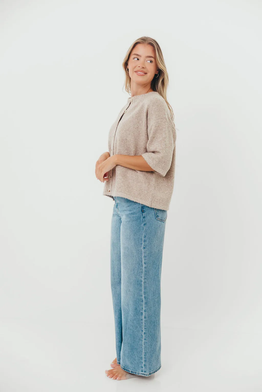 Davina Cardigan Sweater in Mocha sold by Worth Collective product image thumbnail 4