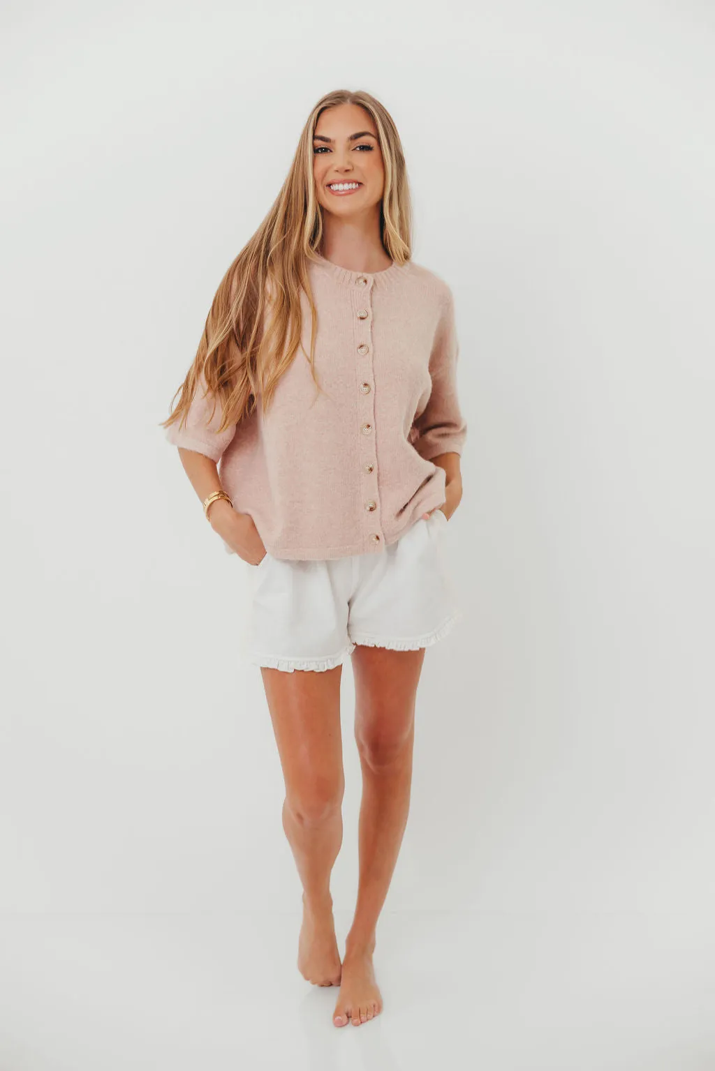 Davina Cardigan Sweater in Ballet sold by Worth Collective product image thumbnail 5